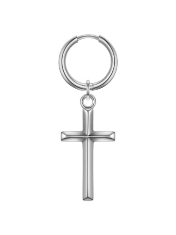 Creolen Kreuz aus Edelstahl in silber