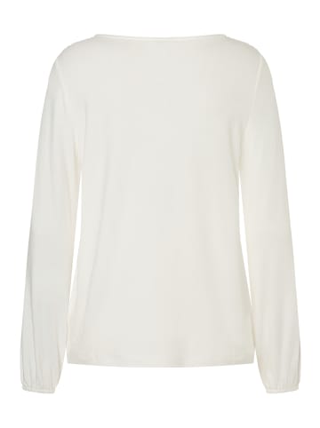 elegantes Blusenshirt, Materialmix in offwhite