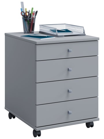 Holz Rollcontainer Bürocontainer Schublade Lona in Grau
