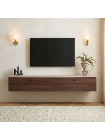 TV-Schrank ROY in Travertin - (W)160  x (H)25  x (L)25 cm