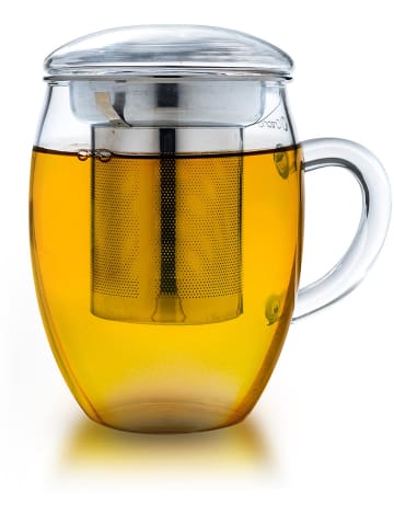 Teeglas "all-in-one" mit Edelstahlfilter  - 400ml Glas