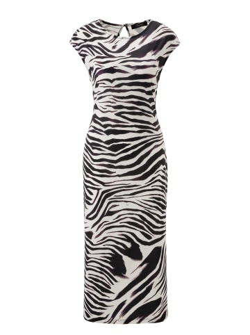 Midikleid in schwarz-offwhite-anthra