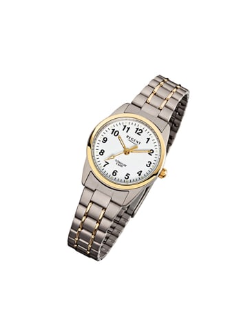 Analog-Armbanduhr Regent Titan-Uhren grau, silber, gold klein (ca. 26mm)