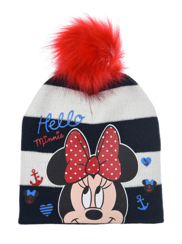 Wintermütze mit Bommel in Dunkel-Blau