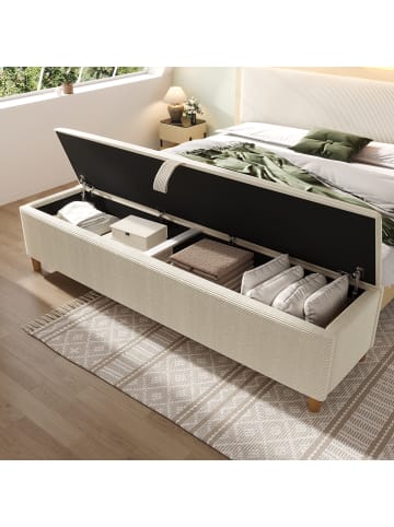 Bettbank mit Stauraum Polsterbank für Schlafzimmer Wohnzimmer 165 x 38 cm 