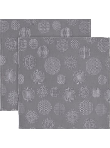 Jacquard, Baumwollmischung Serviette 2er-Pack Calvia in silber