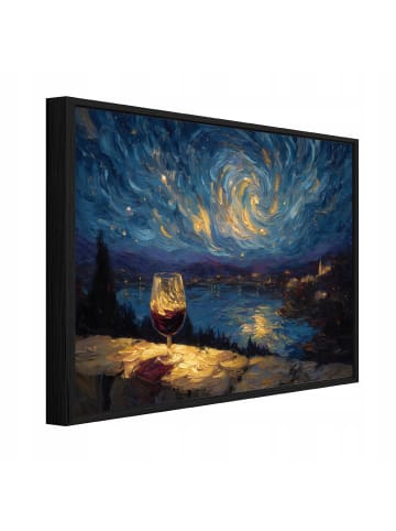 Bild mit Rahmen Landschaft in Blau