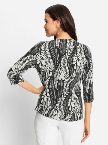 Shirt 2 in 1 in schwarz-ecru-bedruckt