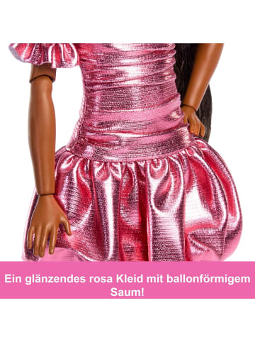 Deluxe Style-Puppe #6 Metallic-Kleid schwarzhaarig Accessoires 4+ JFP41