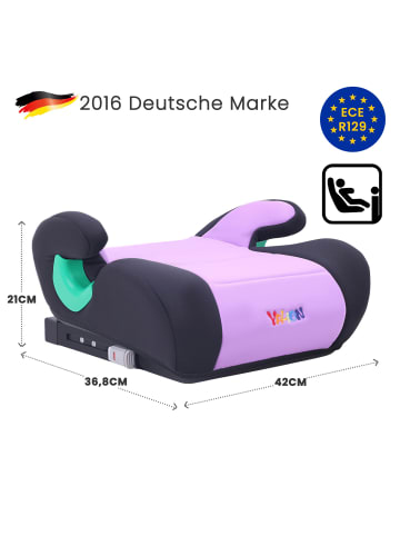 YALION Kindersitzerhöhung mit ISOFIX – ECE R129 (i-Size) Autositzerhöhung 