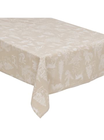 Tischdecke mit Tiermotiv in Beige, 140 x 360 cm