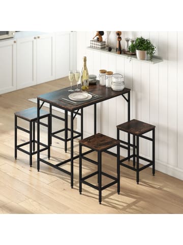 Bartisch-Set in Rustikal-Braun 100L x 60B x 88H cm