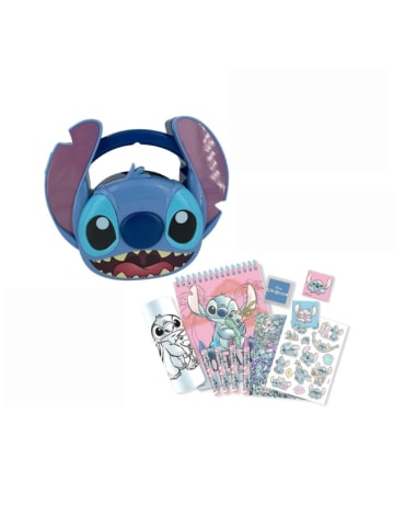 Lilo & Stitch Kreativbox Notizbuch, Kugelschreiber, Sticker und Tasche in blau