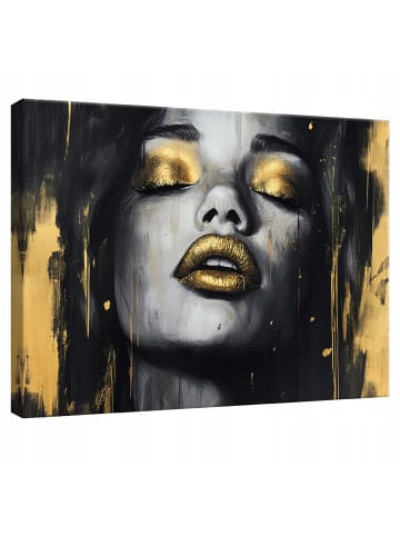 Leinwandbild Frau in Golden