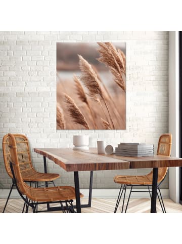 Leinwandbild Pampasgras in Braun