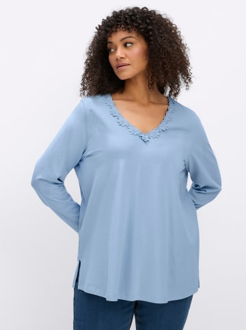 Langarm-Shirt in eisblau