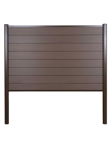 WPC-Sichtschutz Savoie Alu-Pfosten, Basiselement, 190cm braun