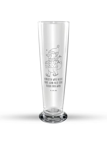 Bierglas Fuchs  Schlittschuhe mit Spruch in Transparent