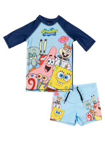 Spongebob Schwammkopf Schwimmset UV-Schutz 50 Badeanzug Zweiteiler in blau
