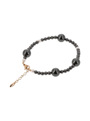 Women Bracelet With Beads in Rose Gold White