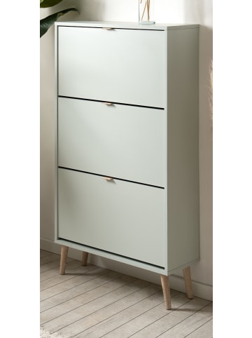 Schuhschrank Pastellgrün 70 x 125 cm, Schuhkipper mit 3 Klappen