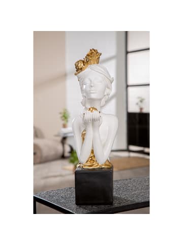 Skulptur Rosenliebe weiß - (H) 42 cm