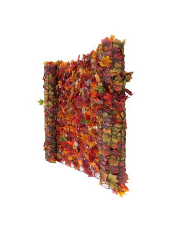 Balkonsichtschutz, 300x150cm Ahorn rot-gelb