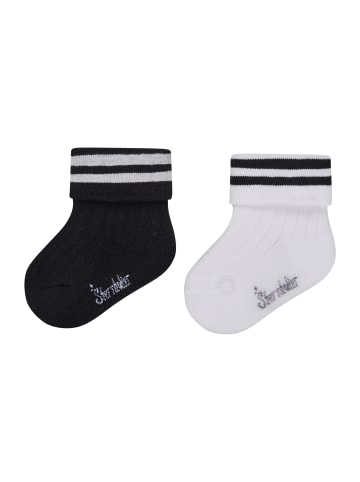 Baby Socken 2er-Pack Ringel in schwarz