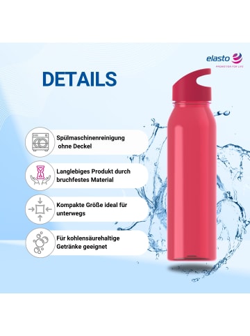 Trinkflasche Active "Wave" in transparent-pink/pink - 650 ml
