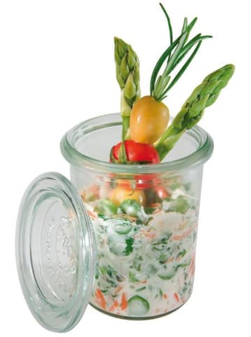 12er Set Weck-Glas mit Deckel Set in Transparent Ø 6 cm, H: 8 cm 