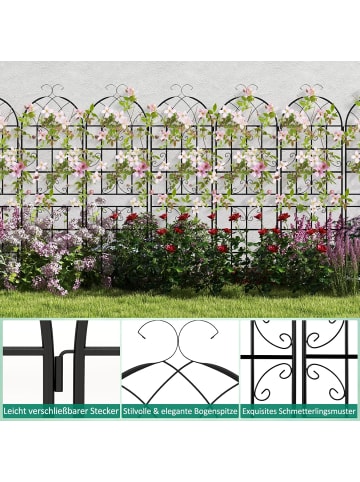 2er Set Rankgitter Metall 180x50cm in Schwarz