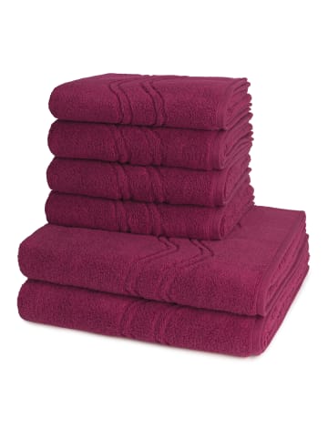 4 X Handtuch 2 X Duschtuch im Set Cashmere feeling in Fuchsia