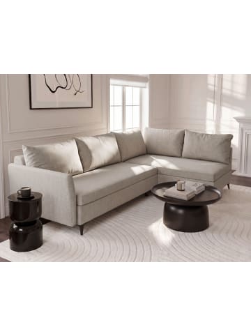 Schlafsofa KOGE in Beige/Schwarz - (W) 281 x (H) 93 x (L) 93 cm linksseitig