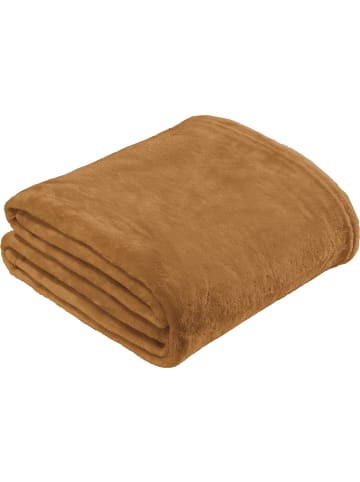 Fleece, Microfaser Wohndecke Amarillo in cognac