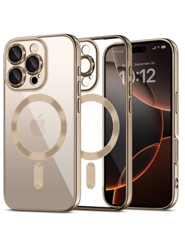 Tech Protect Hülle Gold mit Magnetring iPhone 16 Pro in Gelb