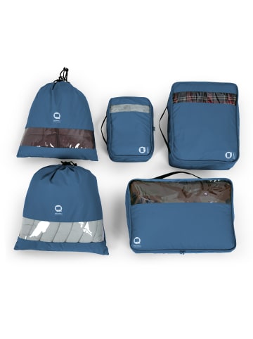 Koffer Packhilfe 5-teilig Reise-Packtaschen Kofferorganizer in Dunkelblau