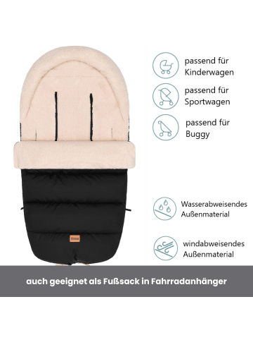 Winterfußsack Atlas Teddy Exklusiv in Schwarz