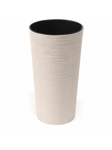 Pflanzgefäß LOCON GROOVE 25 cm Ø 25x46,5 cm in Creme/Schwarz in Creme/Schwarz