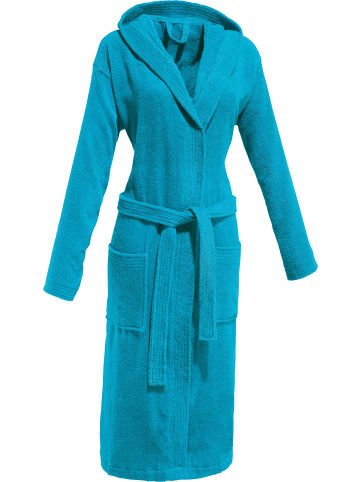 Frottier Unisex-Bademantel mit Kapuze Chicago in türkis