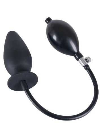 aufblasbarer Analplug True Black Butt Plug in schwarz