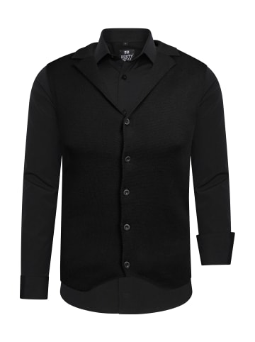 Hemd mit Weste in Schwarz