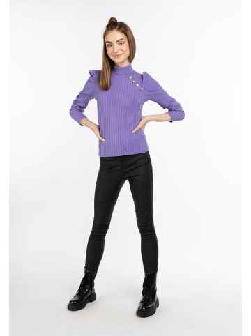 Damen Rippstrick Pullover in Lila