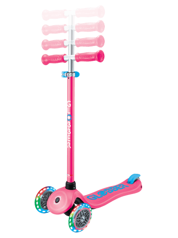 Scooter PRIMO PLUS LIGHTS Roller in fuchsia pink, mit Leuchtrollen