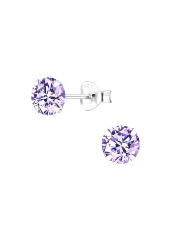 Ohrstecker ROUND ZIRKONIA in 925 Sterling Silber, 2-tlg.