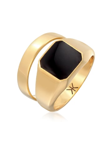 Ring 925 Sterling Silber Siegelring, Ring Set in Gold