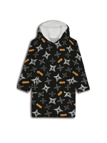 Naruto Poncho – Sweat Kapuzenponcho Coral Fleece für Erwachsene in Schwarz