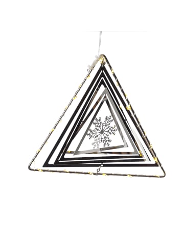 LED Dreeick mit Schneeflocke 3D Dekohänger Weihnachten Fensterdeko in silber