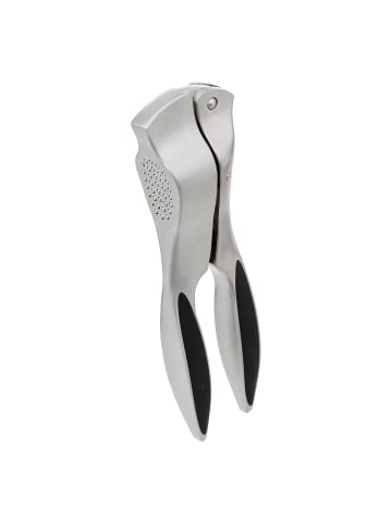 Knoblauchpresse, Zinn in Silbern, 17,5 cm