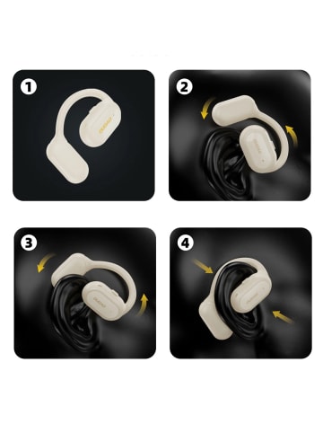 Bluetooth 5.3 Business-Headset - komfortable Business-Kopfhörer in Weiß