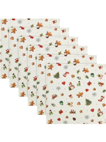 Baumwolle Serviette 6er-Pack in creme-bunt